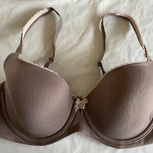 Victoria Secret Lined Demi Buste Double Bra Brassiere Demi Sexy Gray 38C
